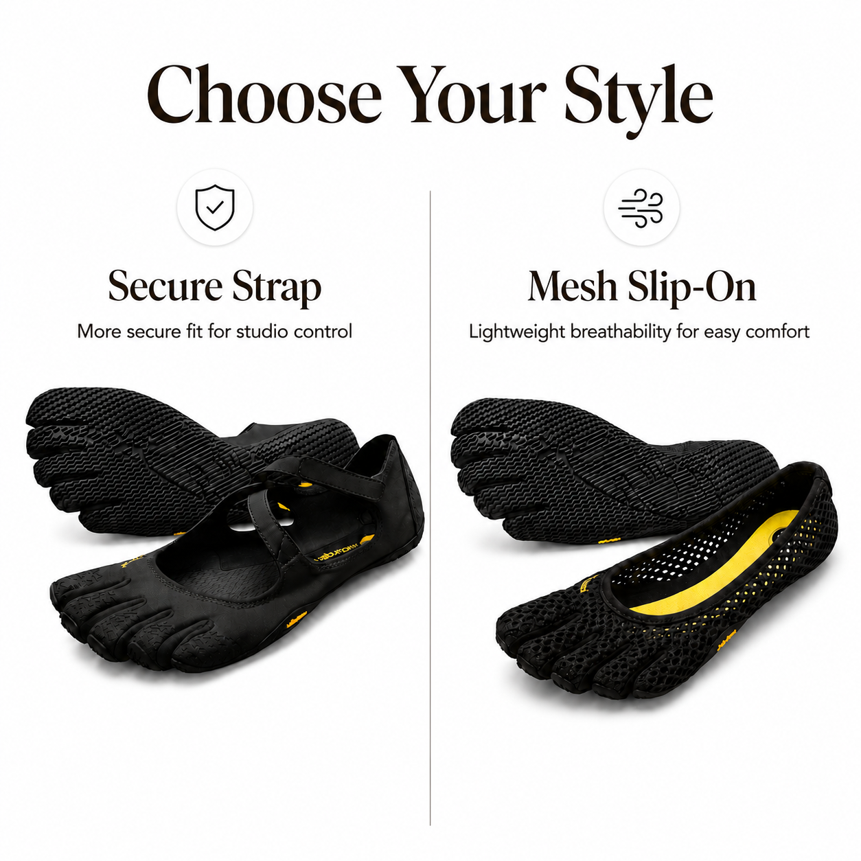 Mesh Slip-On Five-Toe Barefoot Studio Shoes - Vibram
