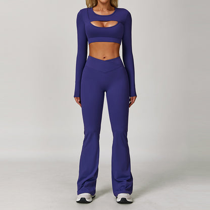 Women's Contrast Yoga Fitness Set
