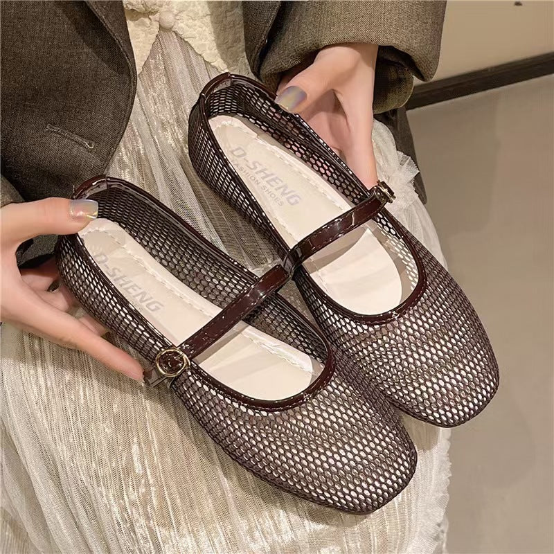 Womens Mesh Buckle Sandals