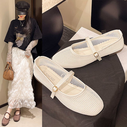 Womens Mesh Buckle Sandals