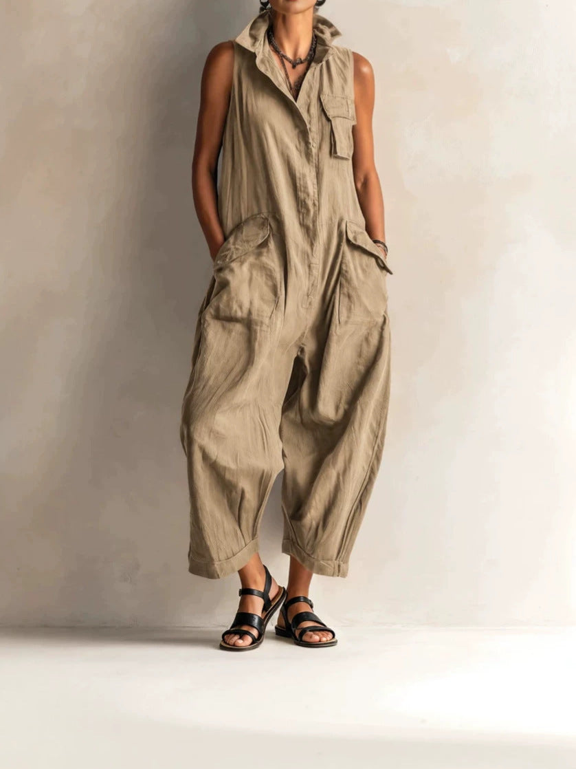 Sleeveless Wide Leg Jumpsuit