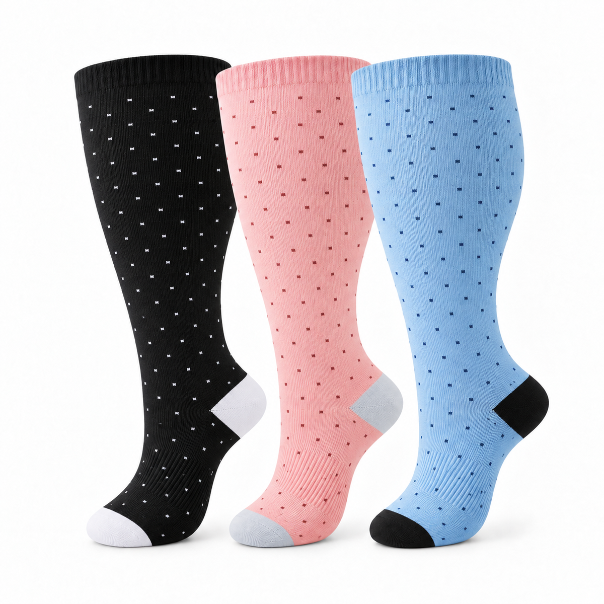 20–30 mmHg compression support—made to fit wider calves comfortably