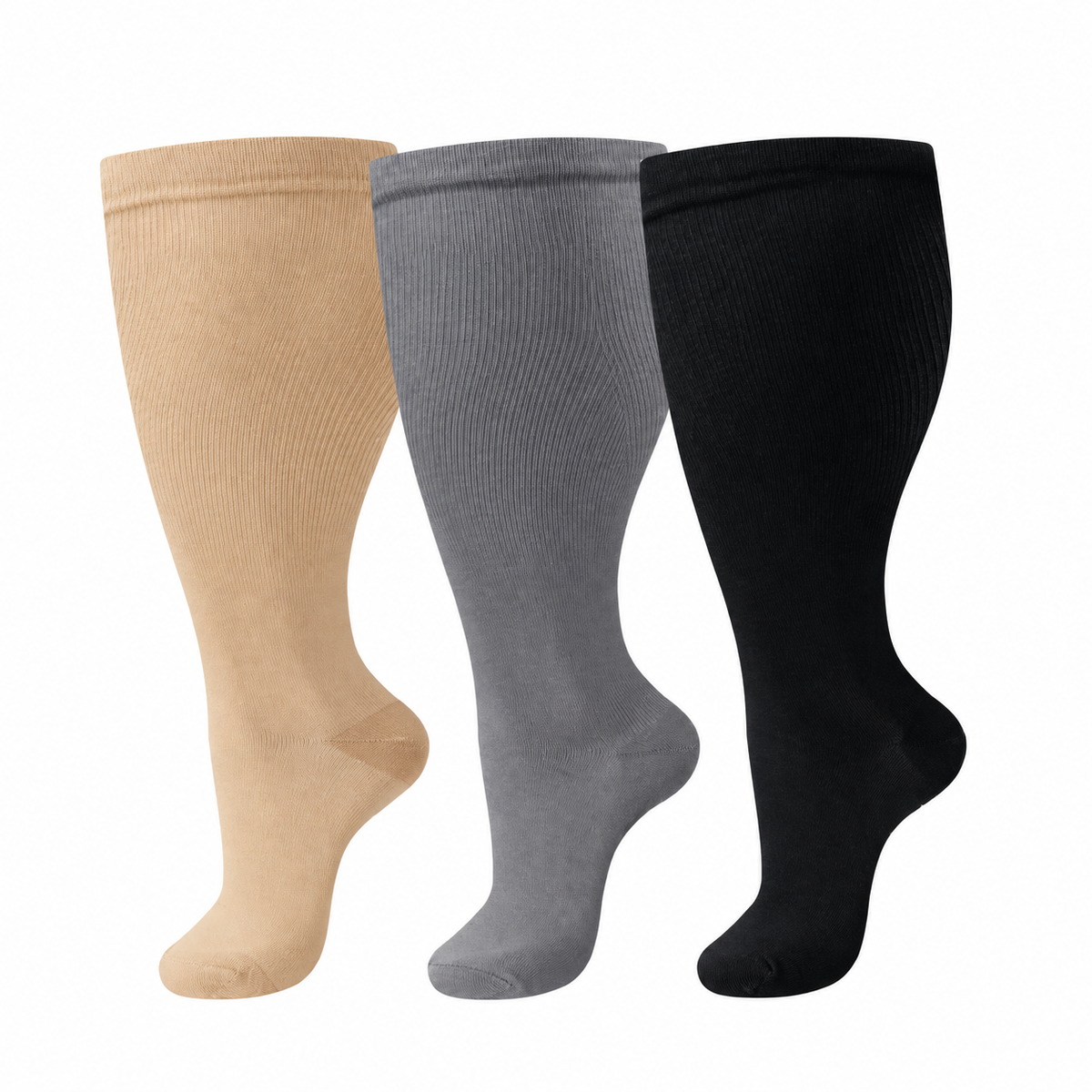 20–30 mmHg compression support—made to fit wider calves comfortably