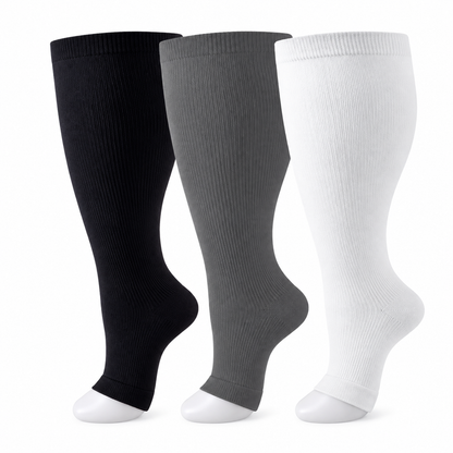 20–30 mmHg compression support—made to fit wider calves comfortably