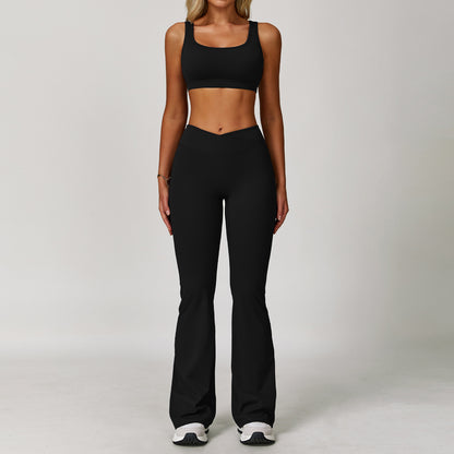 Women's Contrast Yoga Fitness Set