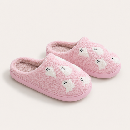 Halloween Plush Slippers – Skull, Ghost & Pumpkin Designs