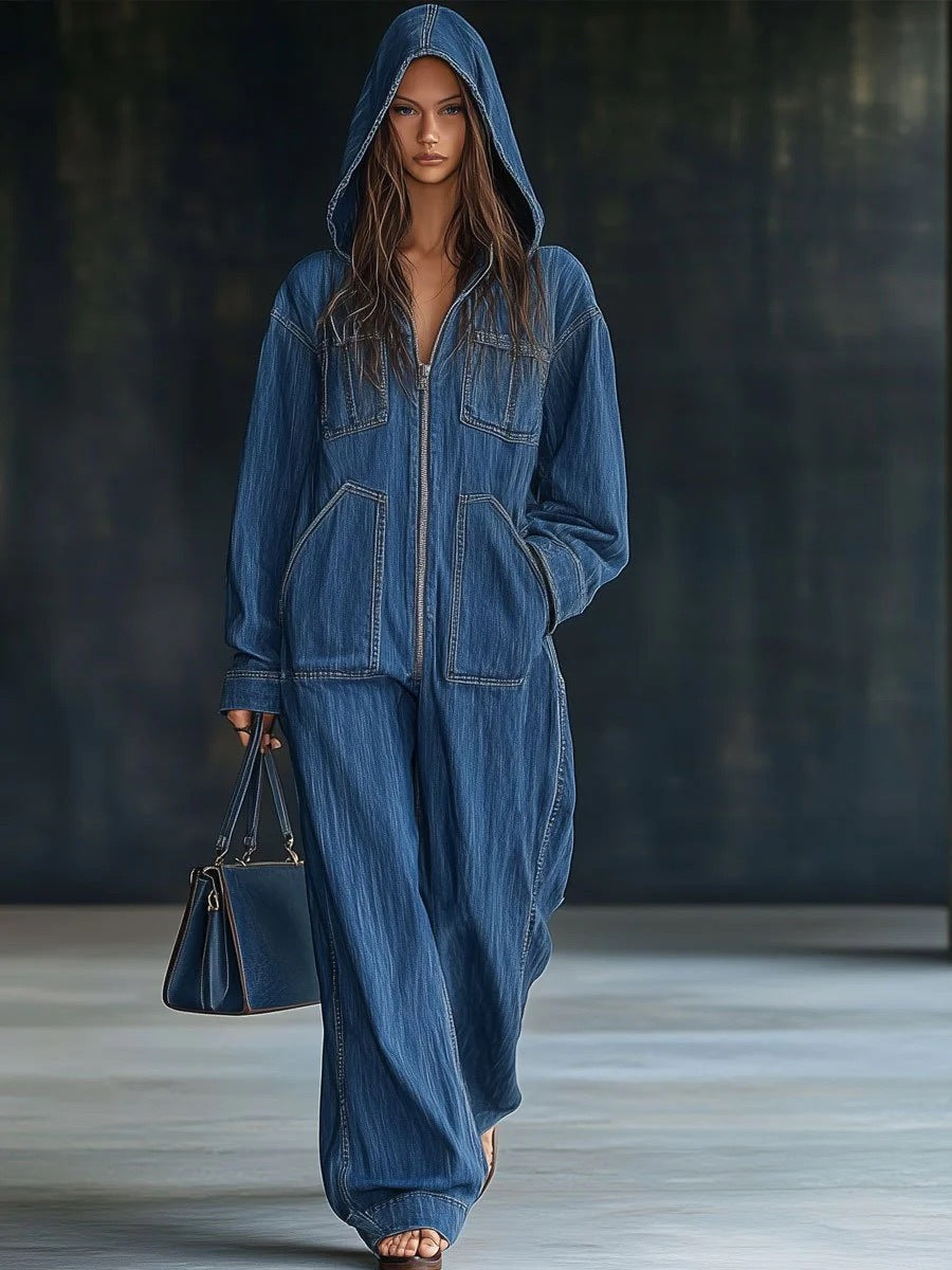 Hooded Loose Fit Jumpsuit for Women