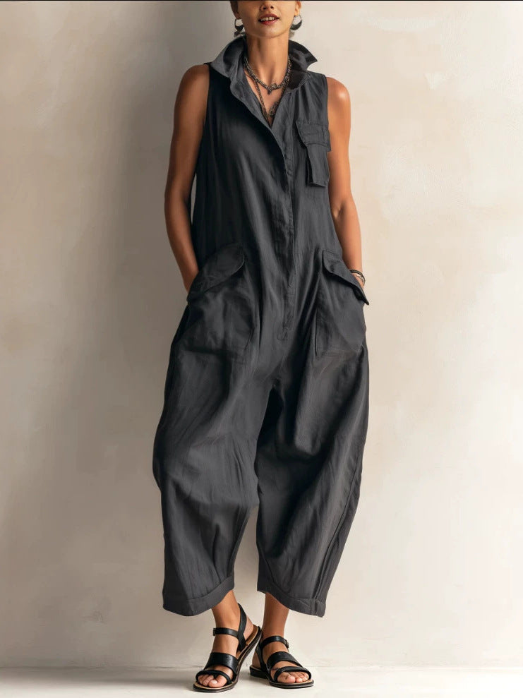 Sleeveless Wide Leg Jumpsuit