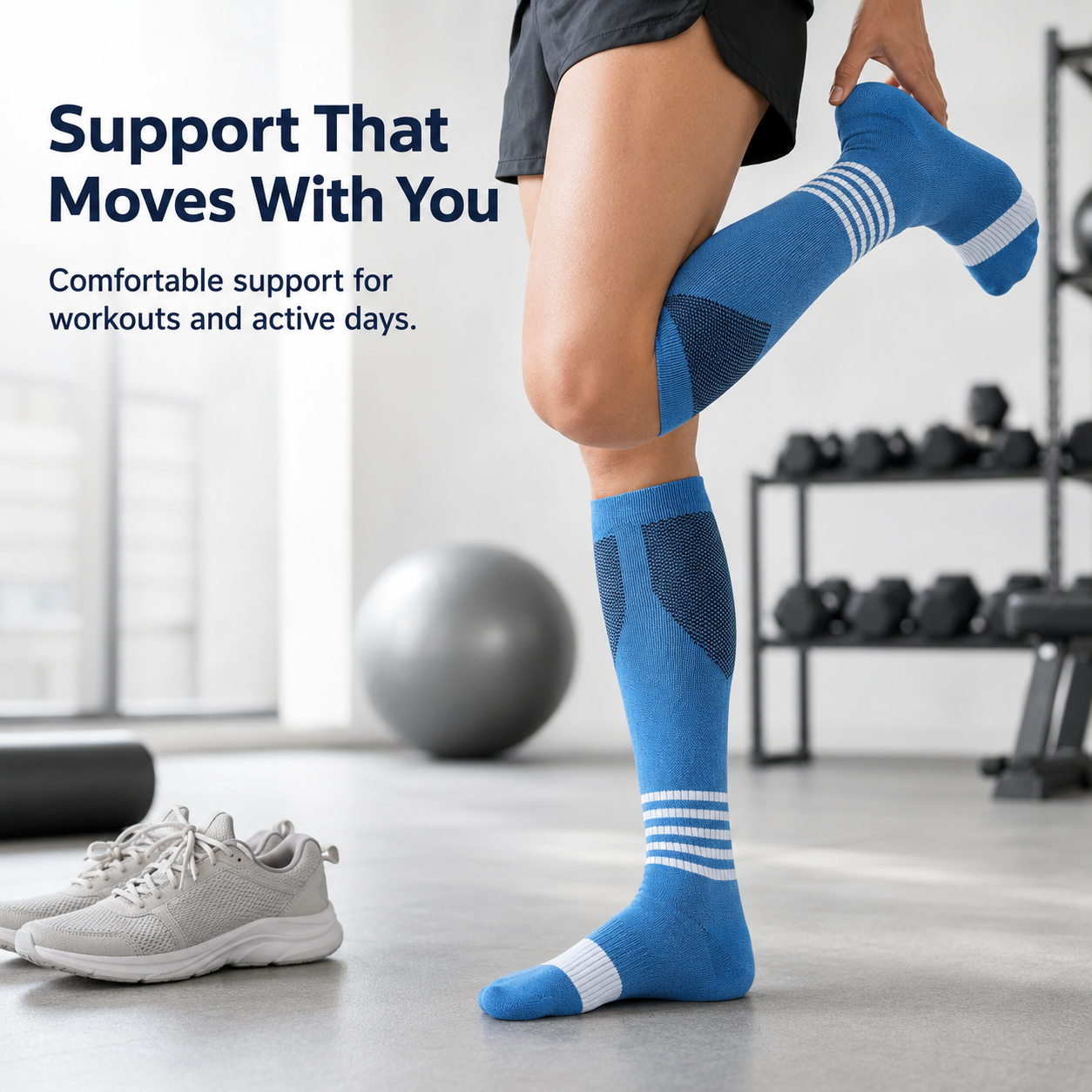 Bamboo-Blend Compression Sports Socks