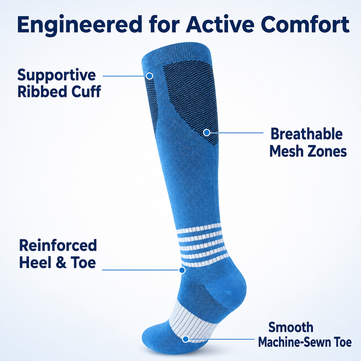 Bamboo-Blend Compression Sports Socks