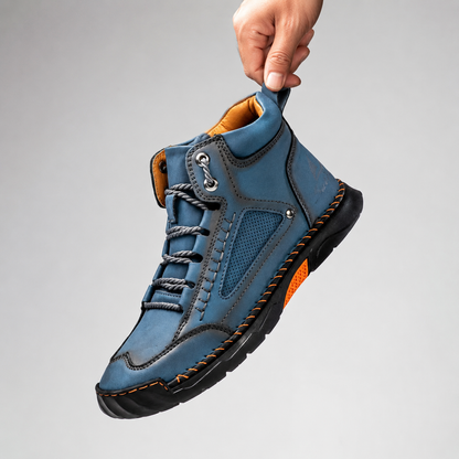 Men’s Lightweight Hand-Stitched Ankle Boots – Breathable Everyday Lace-Up Shoes