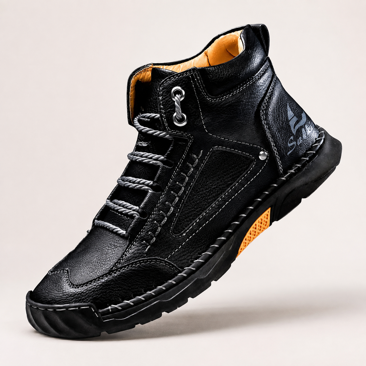 Men’s Lightweight Hand-Stitched Ankle Boots – Breathable Everyday Lace-Up Shoes