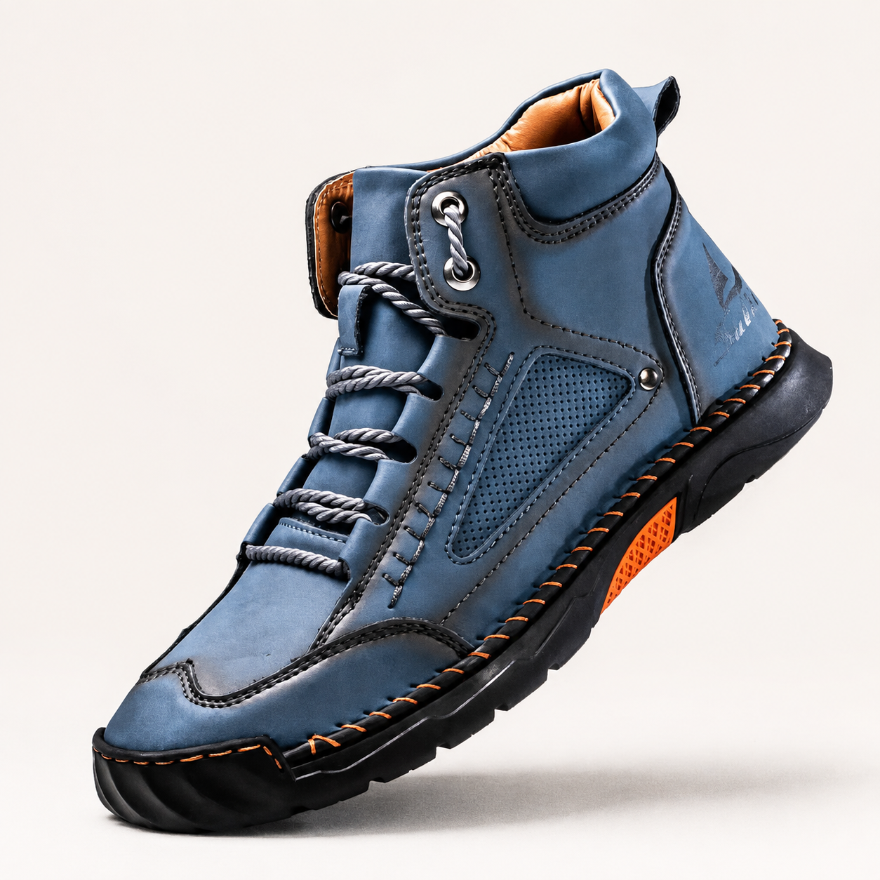 Men’s Lightweight Hand-Stitched Ankle Boots – Breathable Everyday Lace-Up Shoes