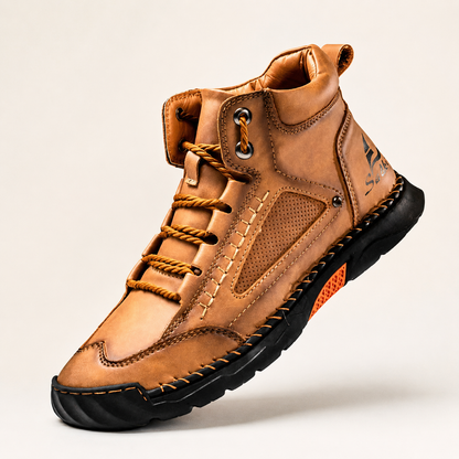 Men’s Lightweight Hand-Stitched Ankle Boots – Breathable Everyday Lace-Up Shoes
