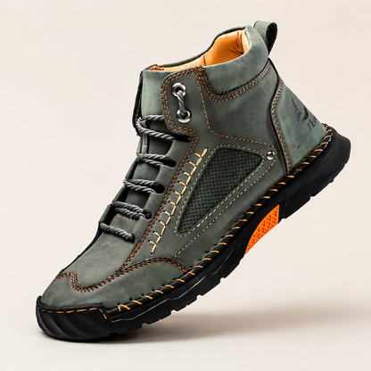 Men’s Lightweight Hand-Stitched Ankle Boots – Breathable Everyday Lace-Up Shoes
