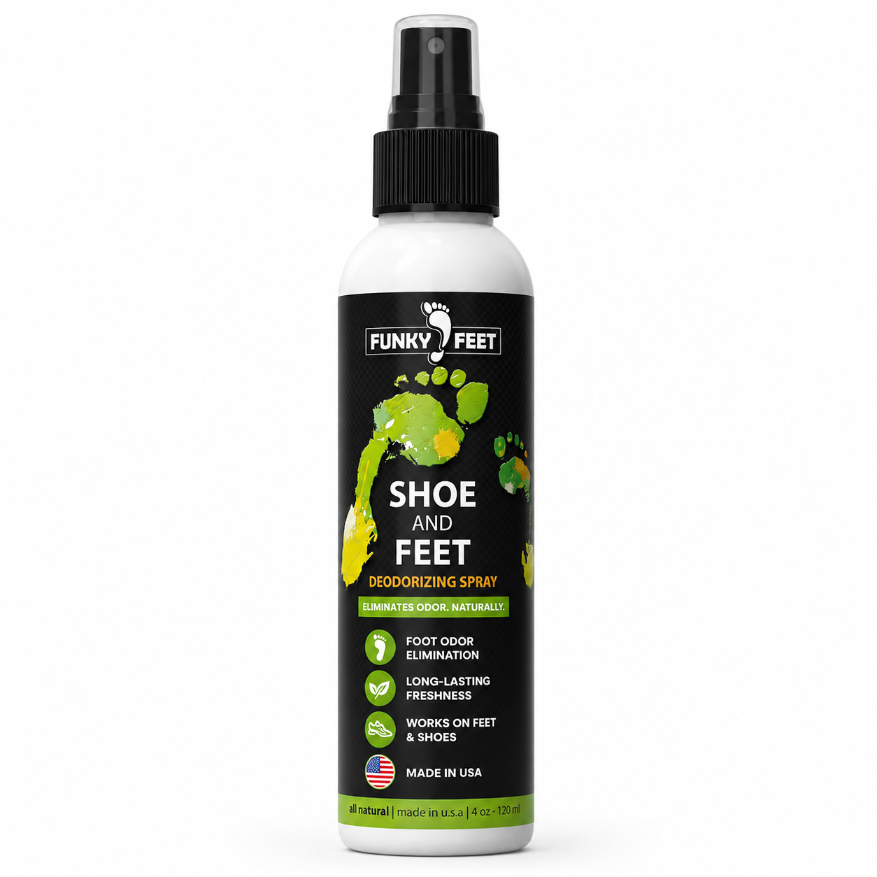 Funky Feet Natural Foot & Shoe Deodorizer Spray – 4 oz