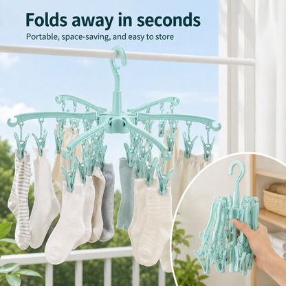 24-Clip Toe Sock Drying Hanger
