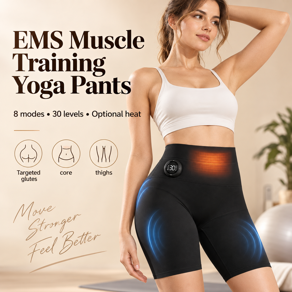 EMS Sculpt Training Shorts – Targeted Glute, Core & Leg Stimulation