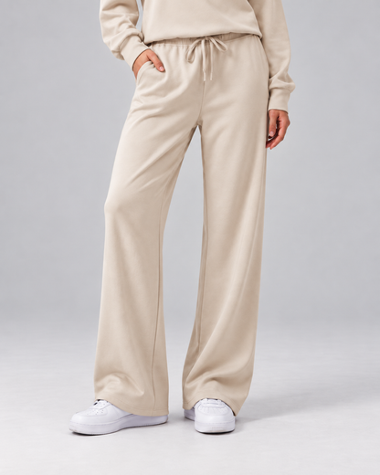 Women's Matching Set: Lapel Top & Wide Leg Pants