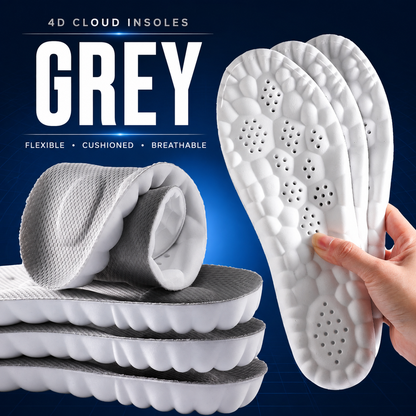 4D Steppers Cloud Comfort Insoles – Unisex Trim-to-Fit Memory Foam Inserts