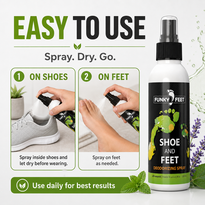 Funky Feet Natural Foot & Shoe Deodorizer Spray – 4 oz