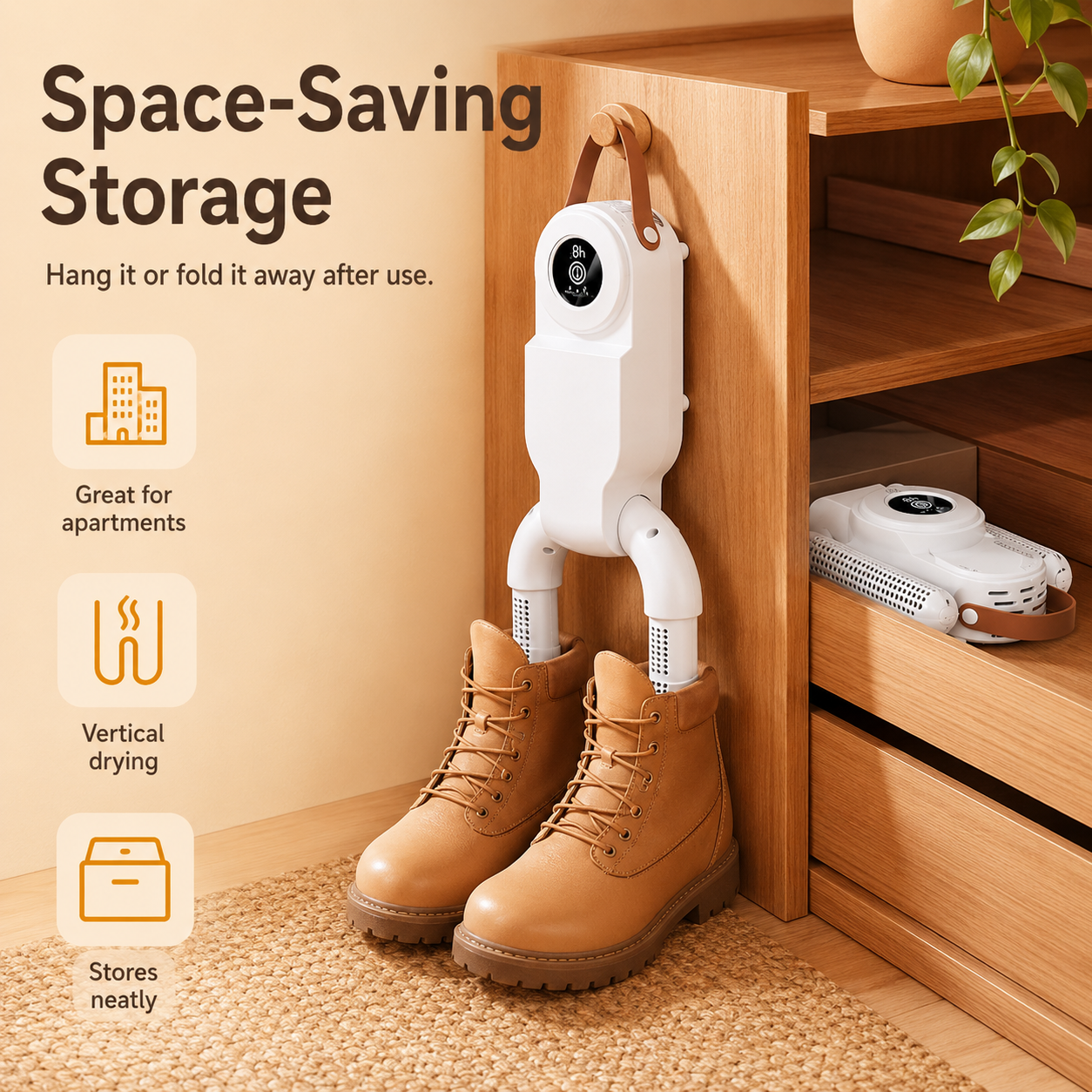 Portable Dual-Shoe Dryer with Timer – 150W