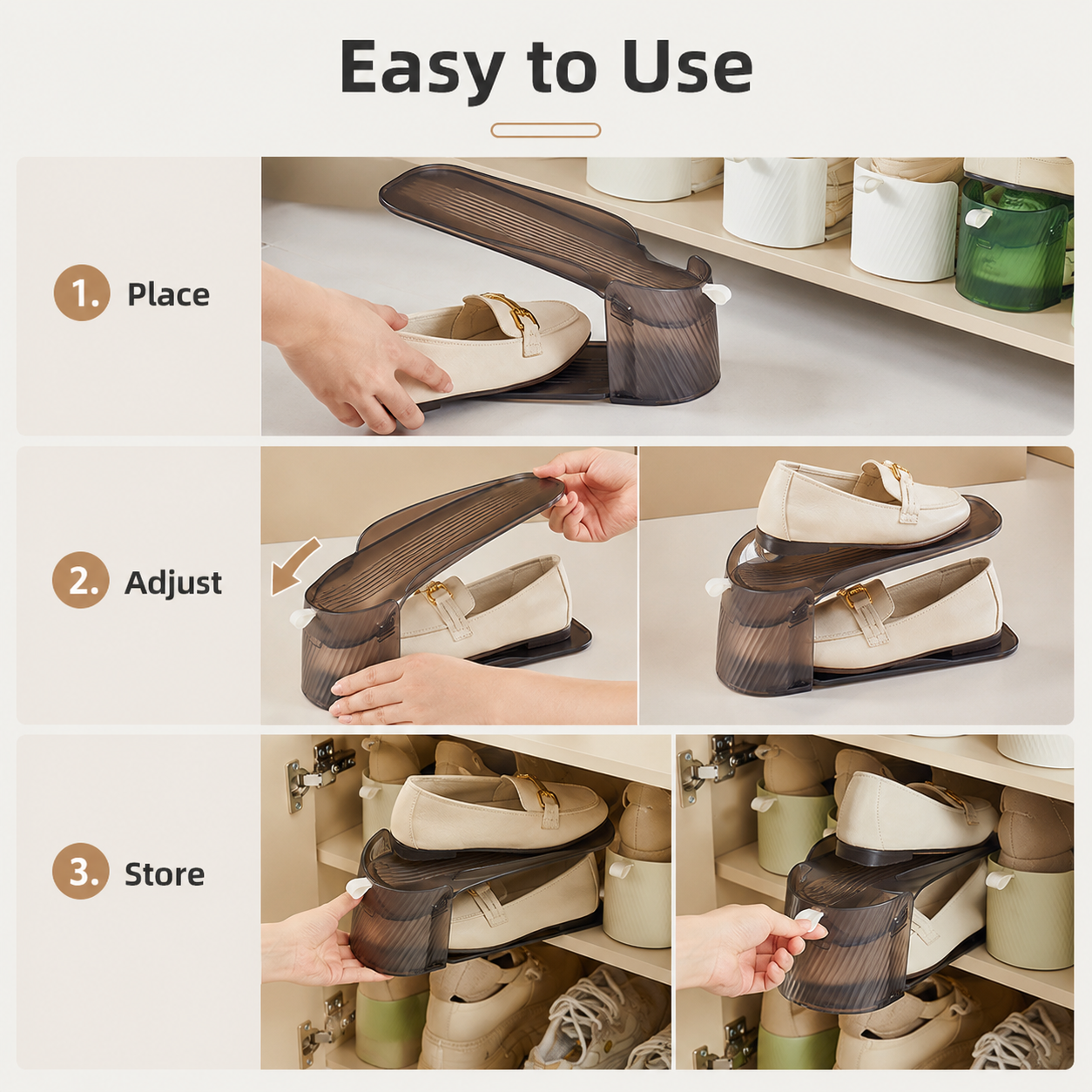 Adjustable Folding Shoe Slot Organizer