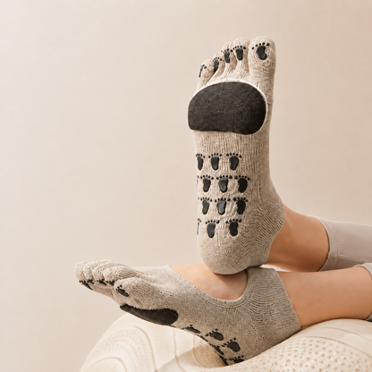 Five-Toe Pilates Grip Socks | Stock Up & Save — From $14.98/Pair