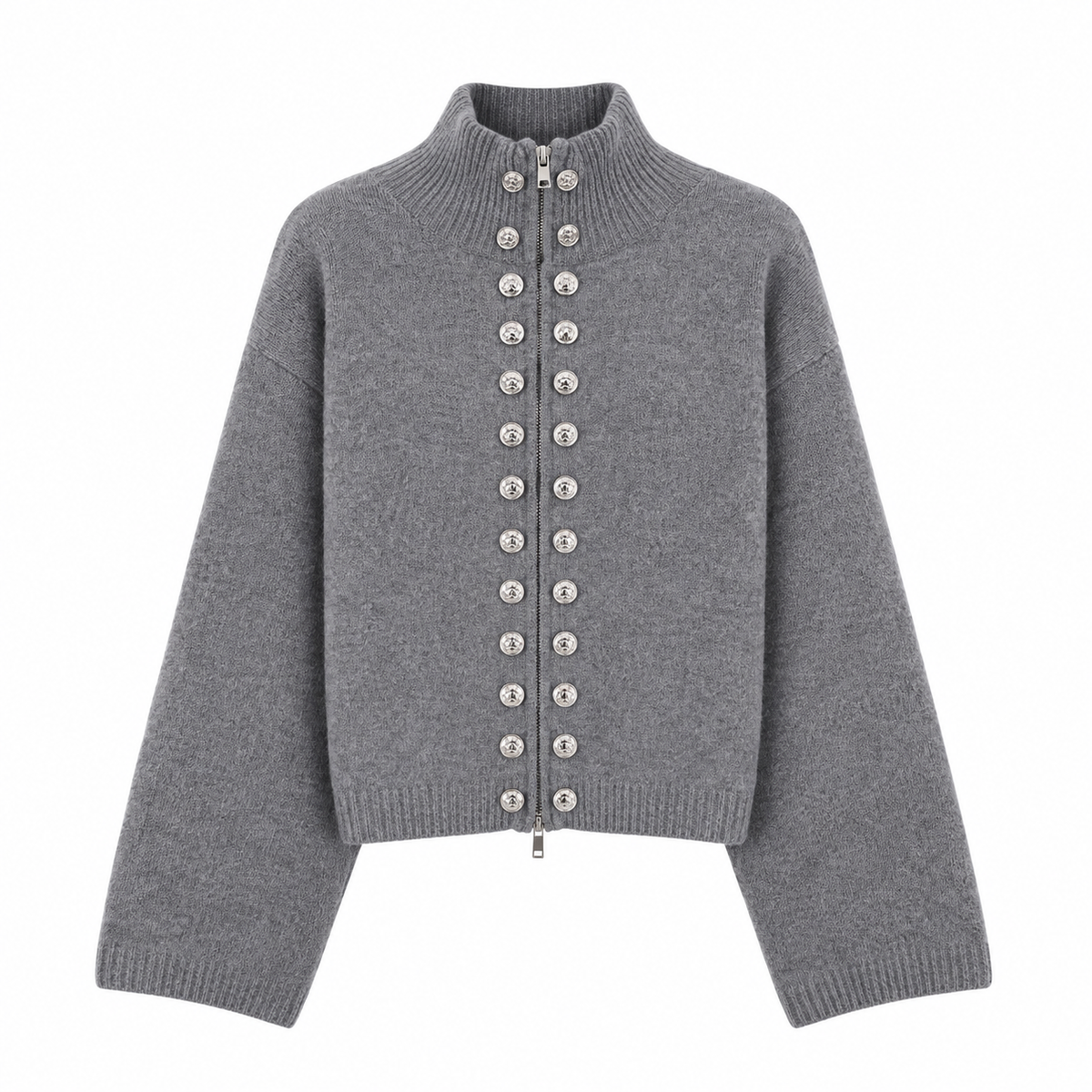 Women's Double-Breasted Knit Cardigan | Cozy Zip-Up