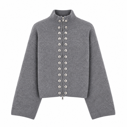 Women's Double-Breasted Knit Cardigan | Cozy Zip-Up