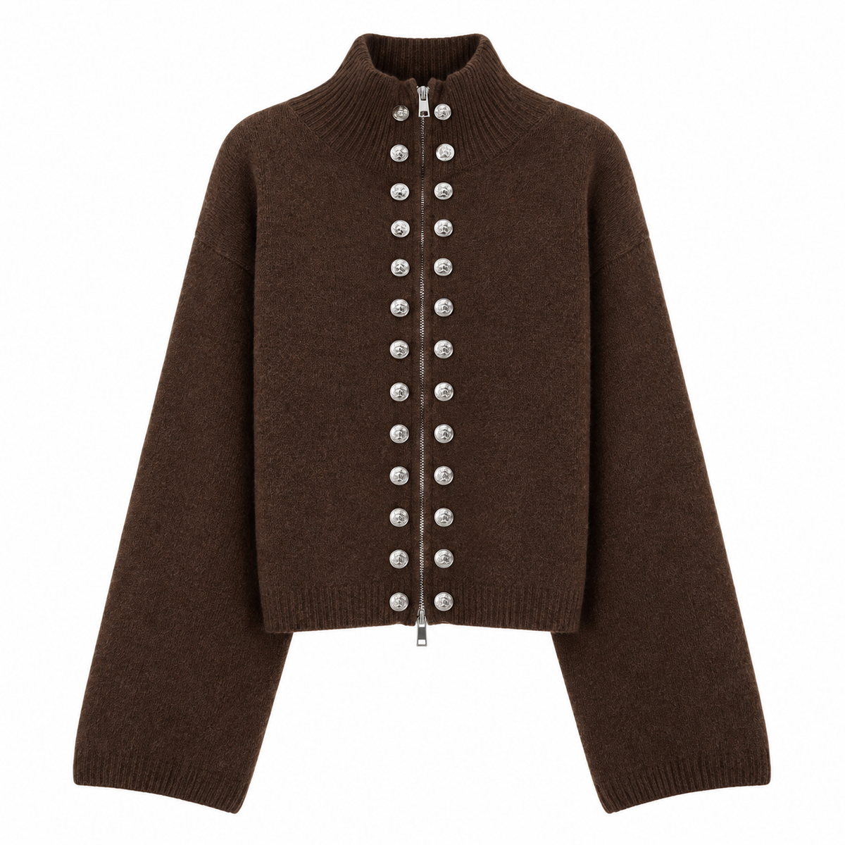 Women's Double-Breasted Knit Cardigan | Cozy Zip-Up