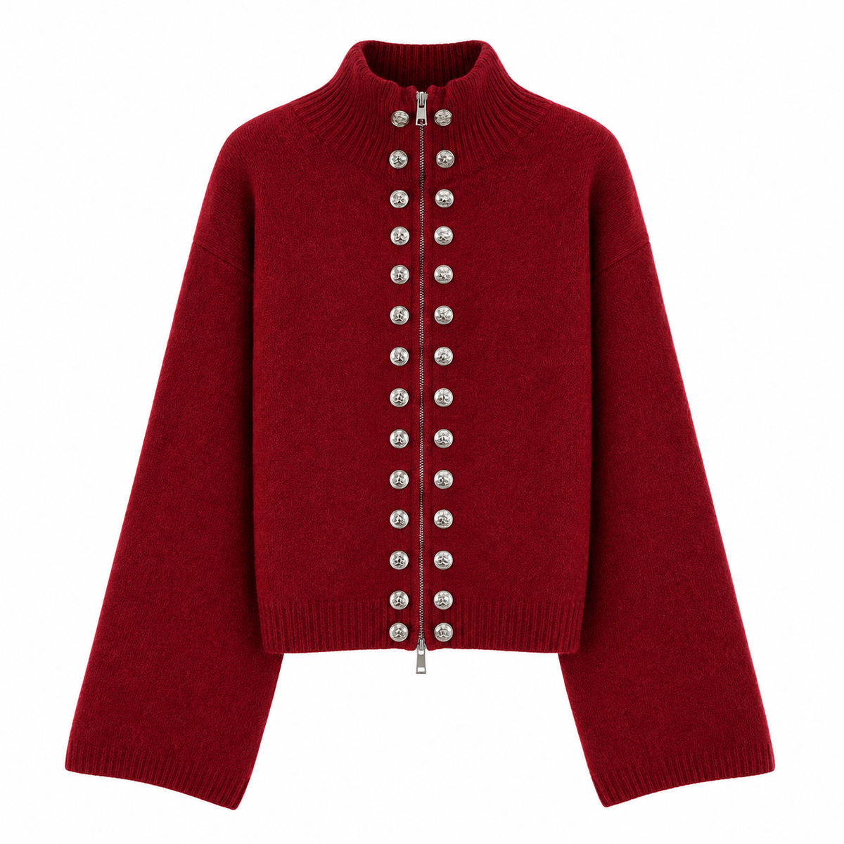 Women's Double-Breasted Knit Cardigan | Cozy Zip-Up