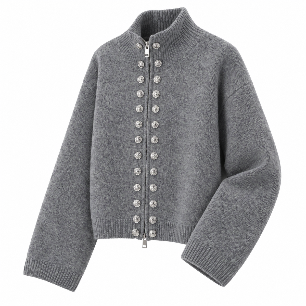 Women's Double-Breasted Knit Cardigan | Cozy Zip-Up