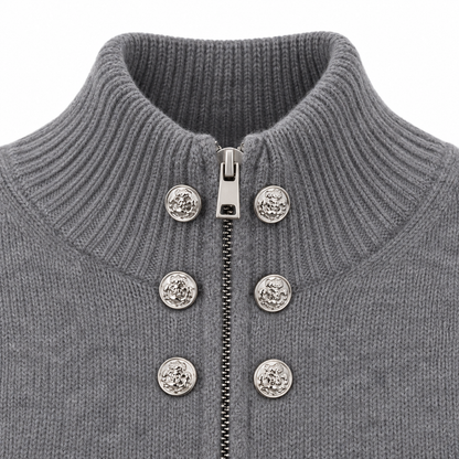 Women's Double-Breasted Knit Cardigan | Cozy Zip-Up
