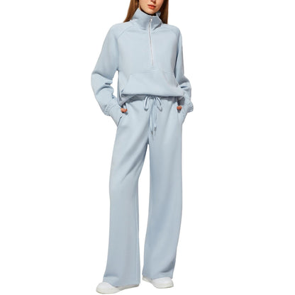 Women’s Half-Zip Matching Set – Relaxed Top & Wide-Leg Pants222