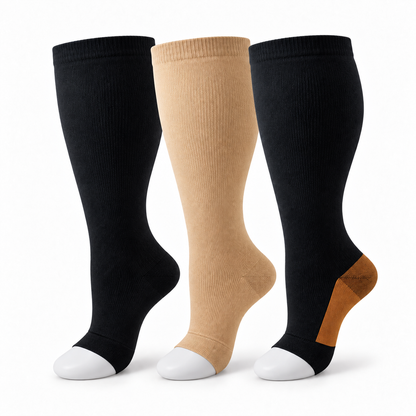 20–30 mmHg compression support—made to fit wider calves comfortably
