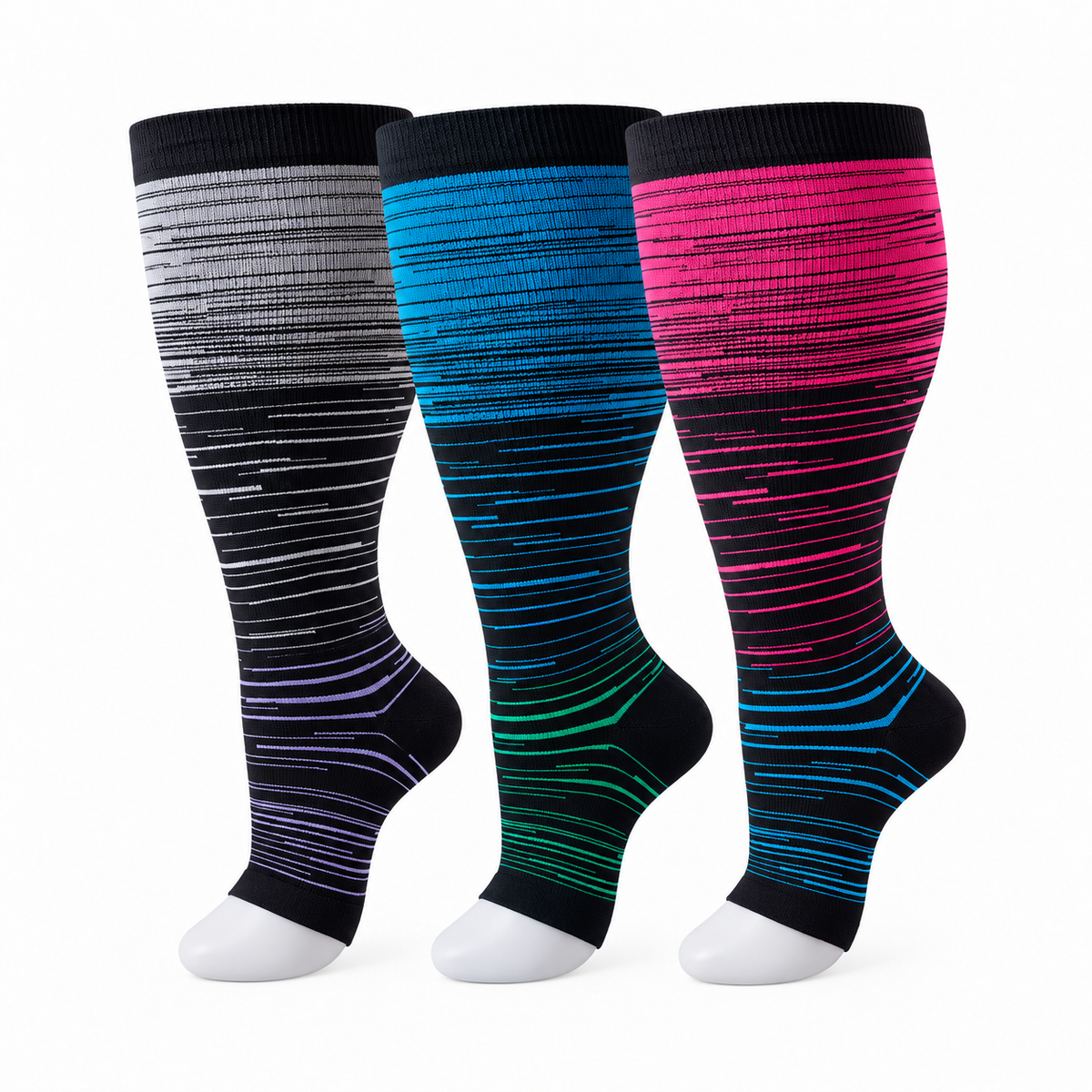 20–30 mmHg compression support—made to fit wider calves comfortably