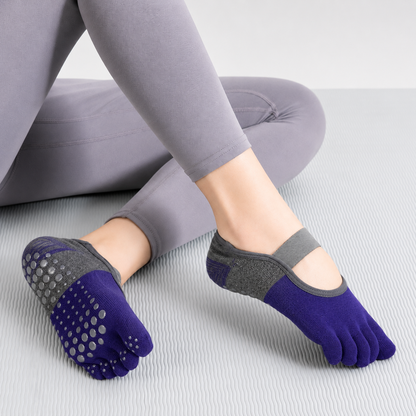 Five-Toe Grip Yoga Socks for Yoga, Pilates & Barre