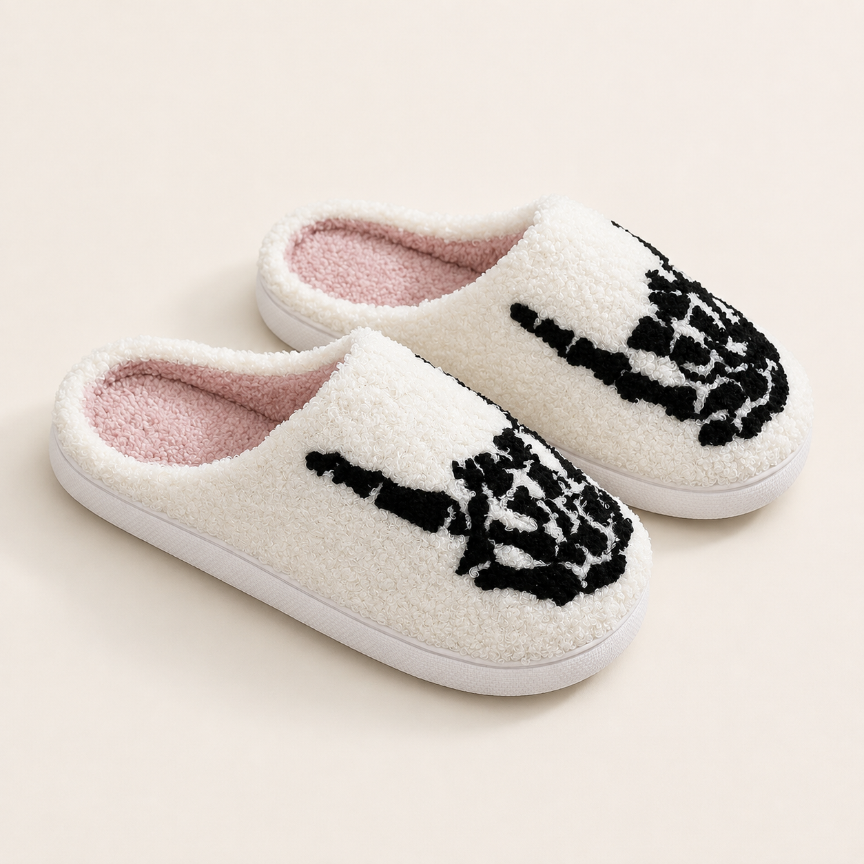 Halloween Plush Slippers – Skull, Ghost & Pumpkin Designs