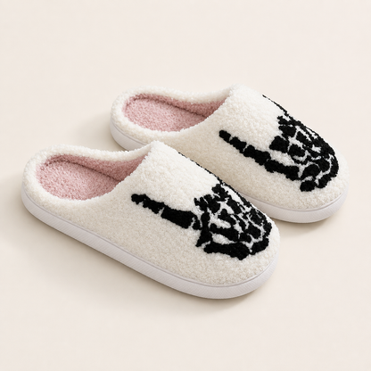 Halloween Plush Slippers – Skull, Ghost & Pumpkin Designs