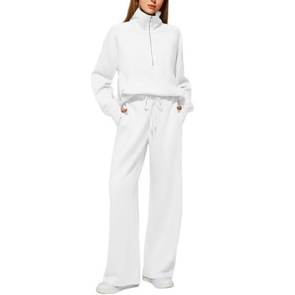 Women’s Half-Zip Matching Set – Relaxed Top & Wide-Leg Pants222