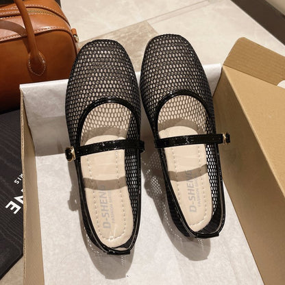 Womens Mesh Buckle Sandals