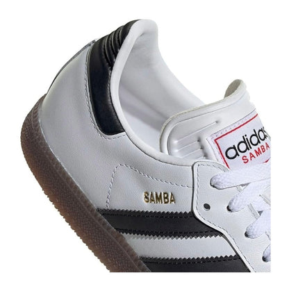 adidas Unisex Samba Leather Sneakers – White/Black/Vivid Red