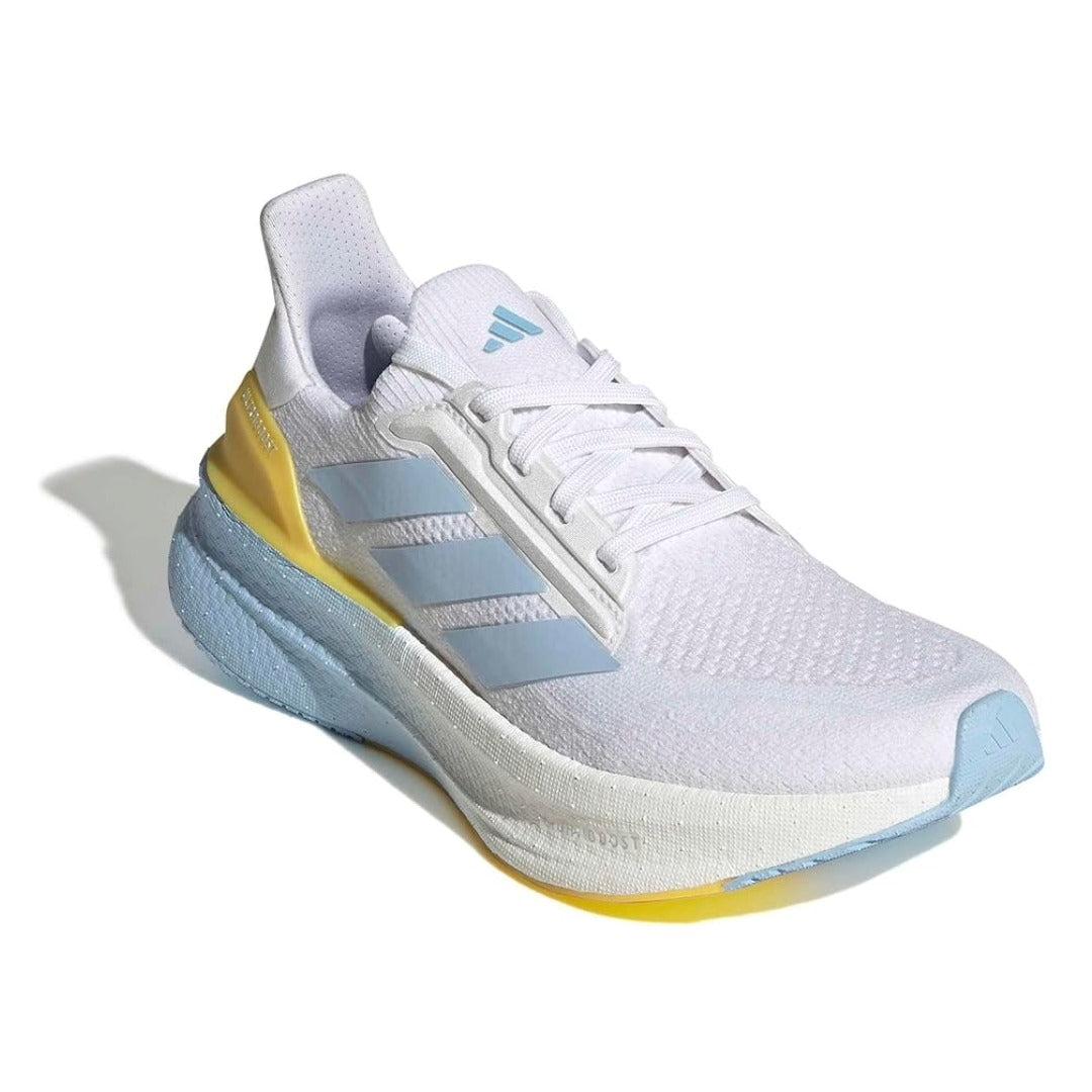 adidas Women’s Ultraboost 5X Running Shoes – Cloud White/Glow Blue/Yellow