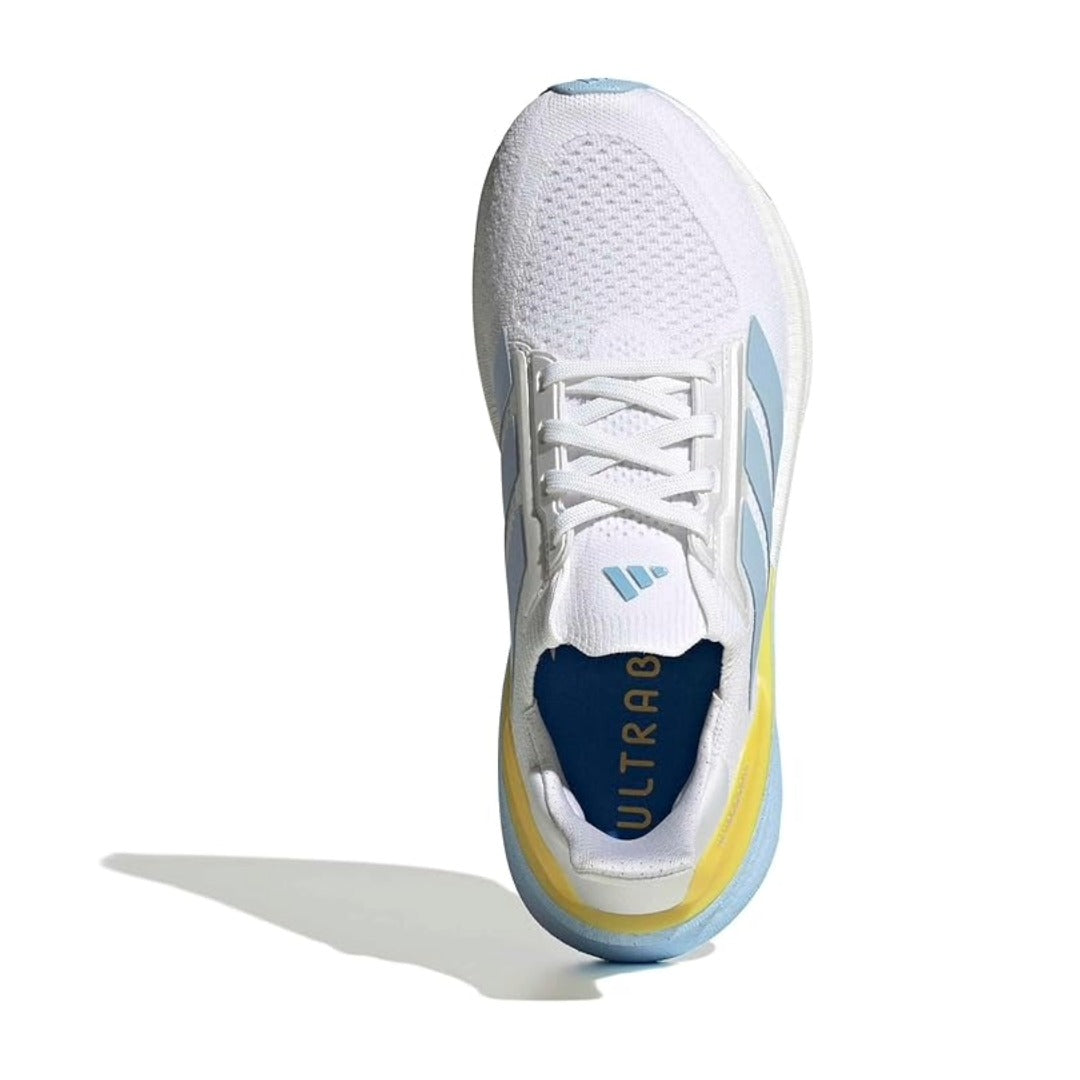 adidas Women’s Ultraboost 5X Running Shoes – Cloud White/Glow Blue/Yellow