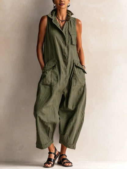 Sleeveless Wide Leg Jumpsuit