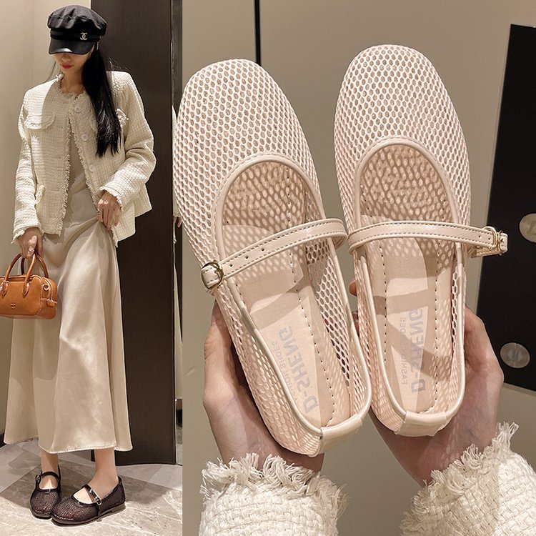 Womens Mesh Buckle Sandals