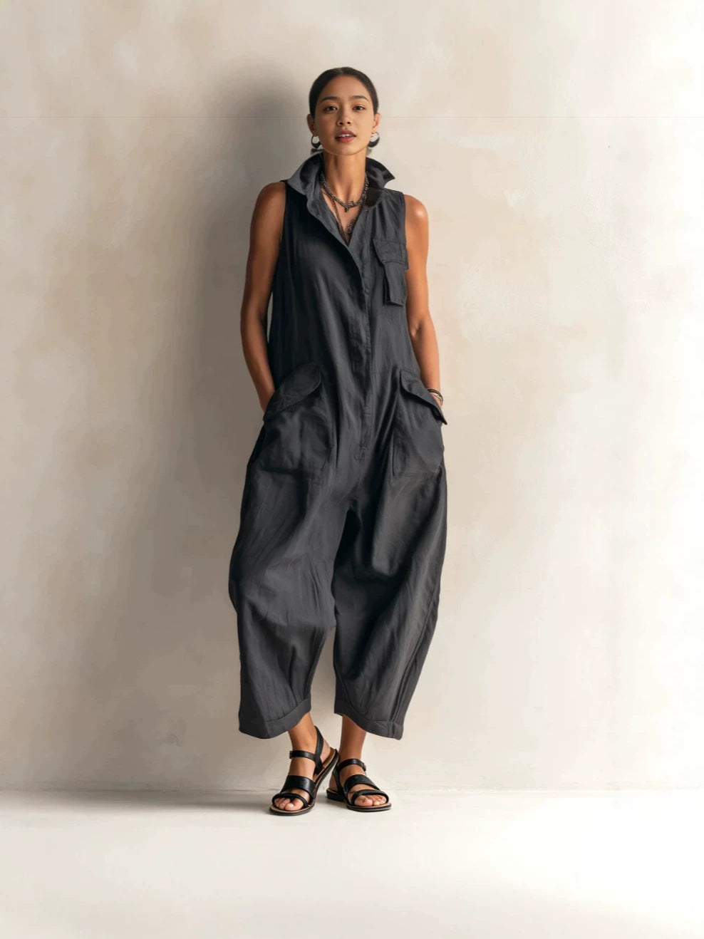 Sleeveless Wide Leg Jumpsuit