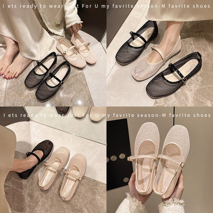 Womens Mesh Buckle Sandals