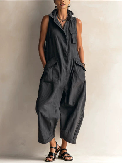 Sleeveless Wide Leg Jumpsuit